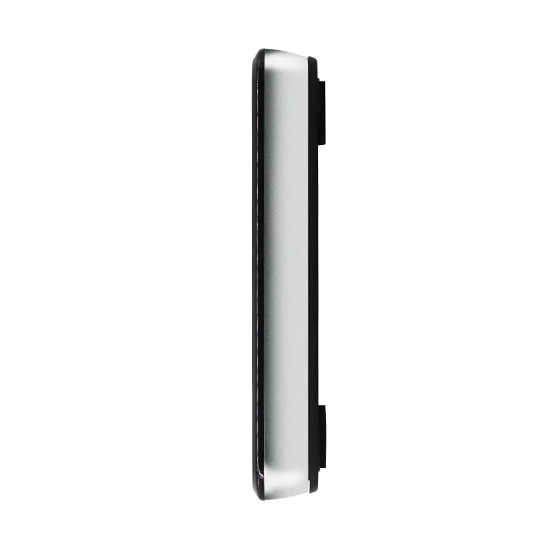 L130-U glossy 125kHz USB reader in side profile, showing the silver edge