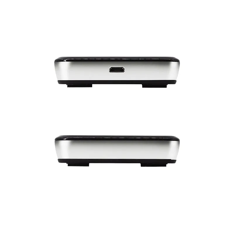 U130-U UHF desktop reader/writer, two end views, one showing the USB socket