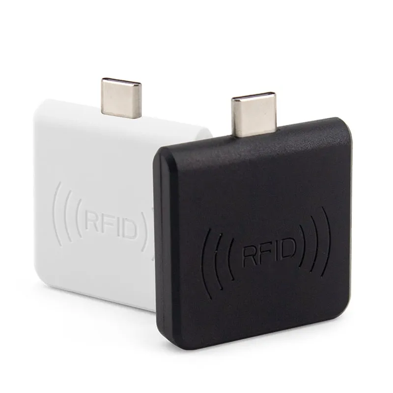 H220-C USB-C NFC reader in white and black, front view with USB-C plugs