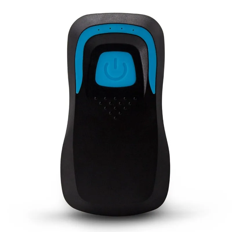 H510-B Bluetooth RFID card reader, black housing with blue trim, front view