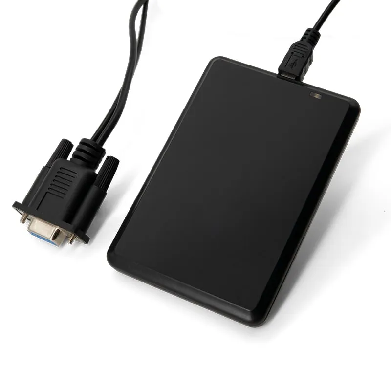 L120-R flat pad with the cable plugged in and the DB9 serial connector