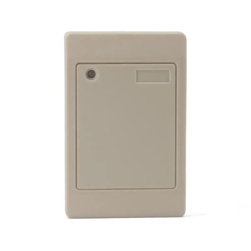 L410-W Wiegand RFID access control reader, beige front view with LED window