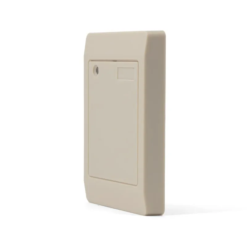 L410-W access control reader, three-quarter side view showing the 16 mm slim profile