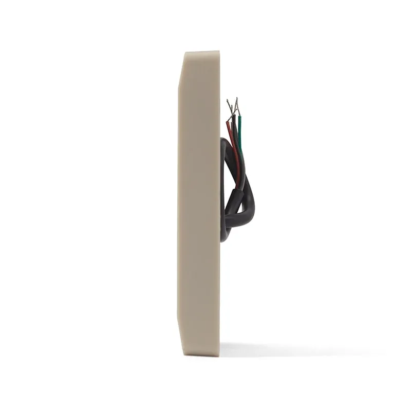 L410-W Wiegand reader side profile with the wiring lead exiting the rear