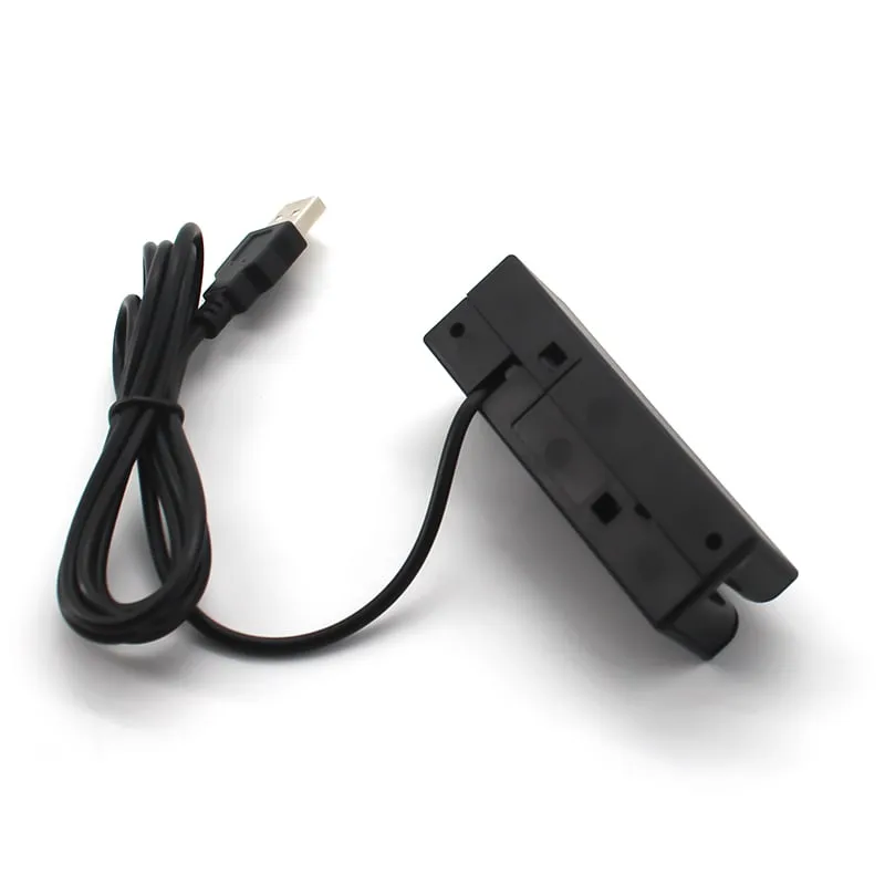M170-U magnetic stripe reader underside with full-length USB cable and USB-A plug