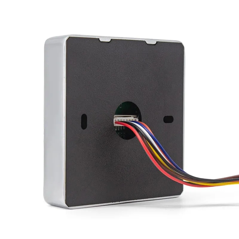 Q420-M rear plate with connector and wiring harness, angled view