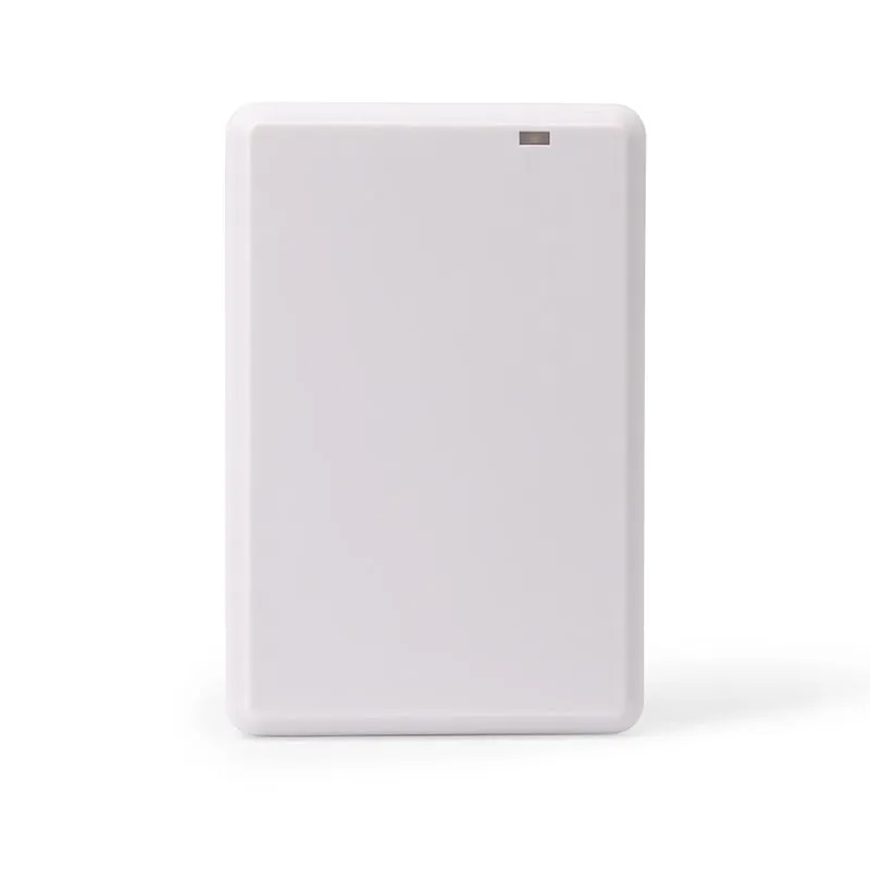 U120-U white flat UHF RFID desktop reader/writer, top view with indicator window