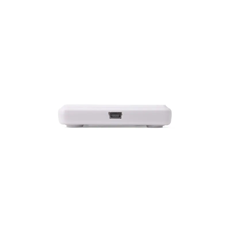 U120-U UHF RFID reader/writer, end view with the USB socket