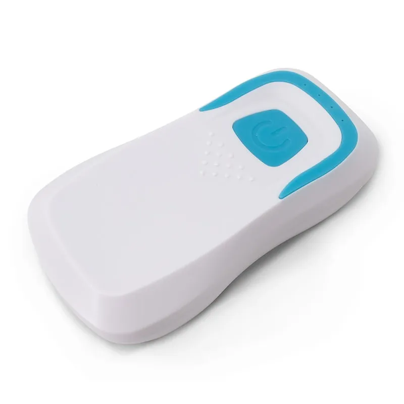 U510-B Bluetooth UHF RFID reader, white housing, lying flat, angled top view