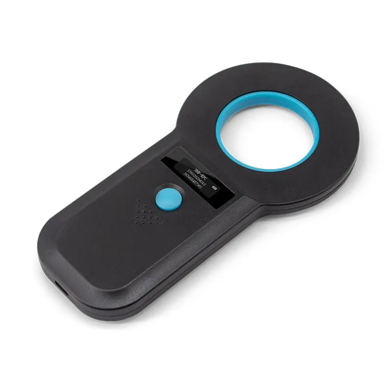 U520-M handheld UHF RFID reader, black, lying at an angle