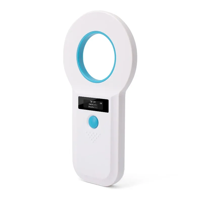 U520-M handheld UHF reader, white housing, angled front view