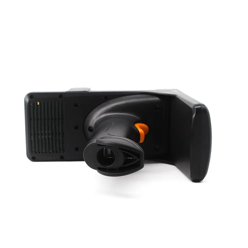 U550-M UHF handheld seen from below the grip, showing the trigger and phone clamp
