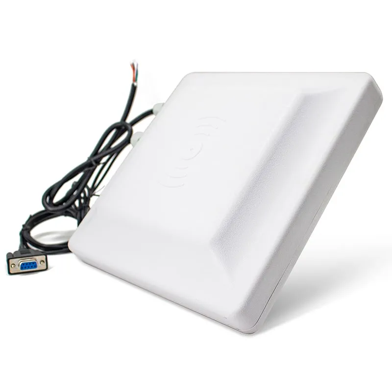 U610-M integrated UHF RFID reader, angled view with DB9 serial connector