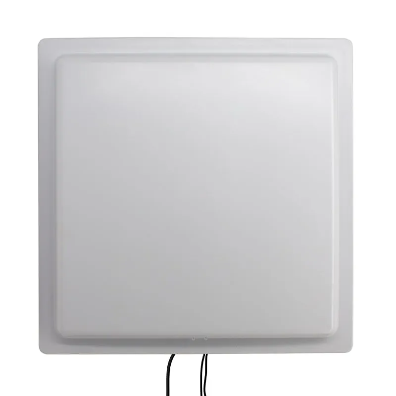 U650-M 12 dBi long-range UHF RFID reader, front view of the light gray 444 mm square panel