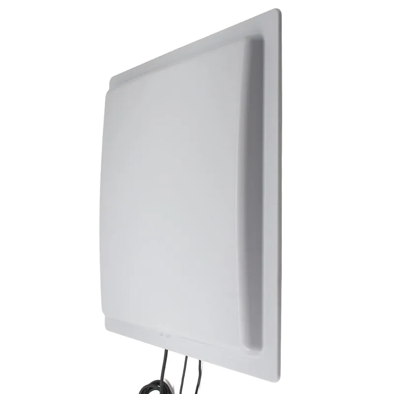 U650-M long-range UHF integrated reader, side angle view with cables below